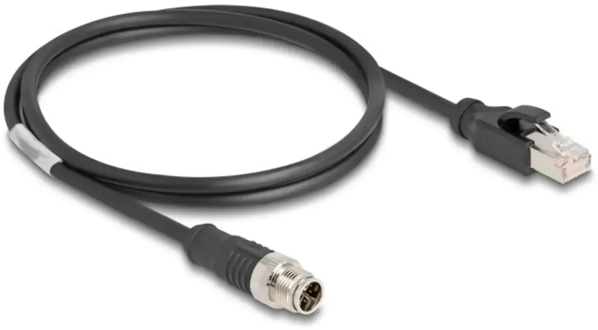 Delock 80866 RJ45 / M12 Netwerkkabel, patchkabel CAT 5e S/FTP 1.00 m 1 stuk(s) van Delock in Zwart – productfoto