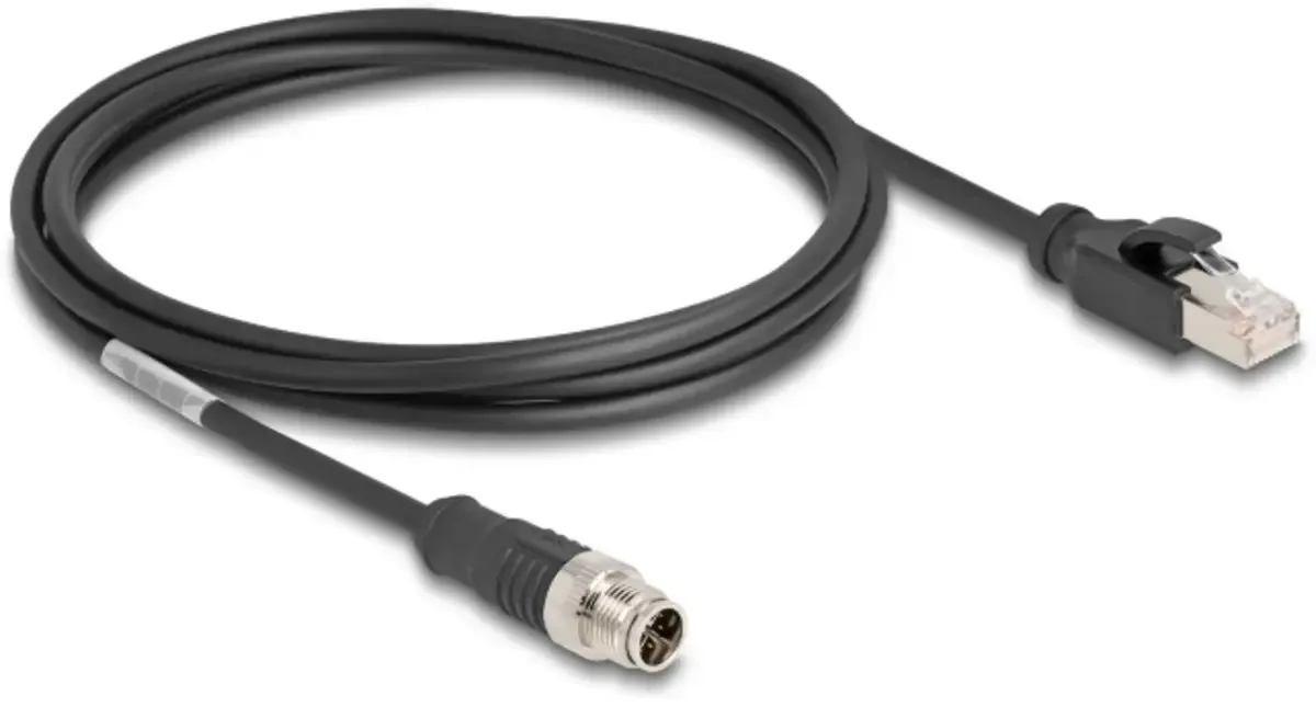 Delock 80867 RJ45 / M12 Netwerkkabel, patchkabel CAT 5e S/FTP 2.00 m Afgeschermd 1 stuk(s) by Delock in Black – product photo