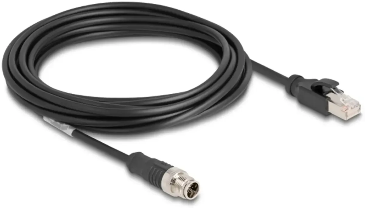 Delock 80868 RJ45 / M12 Netwerkkabel, patchkabel CAT 5e S/FTP 5.00 m Afgeschermd 1 stuk(s) by Delock in Black – product photo