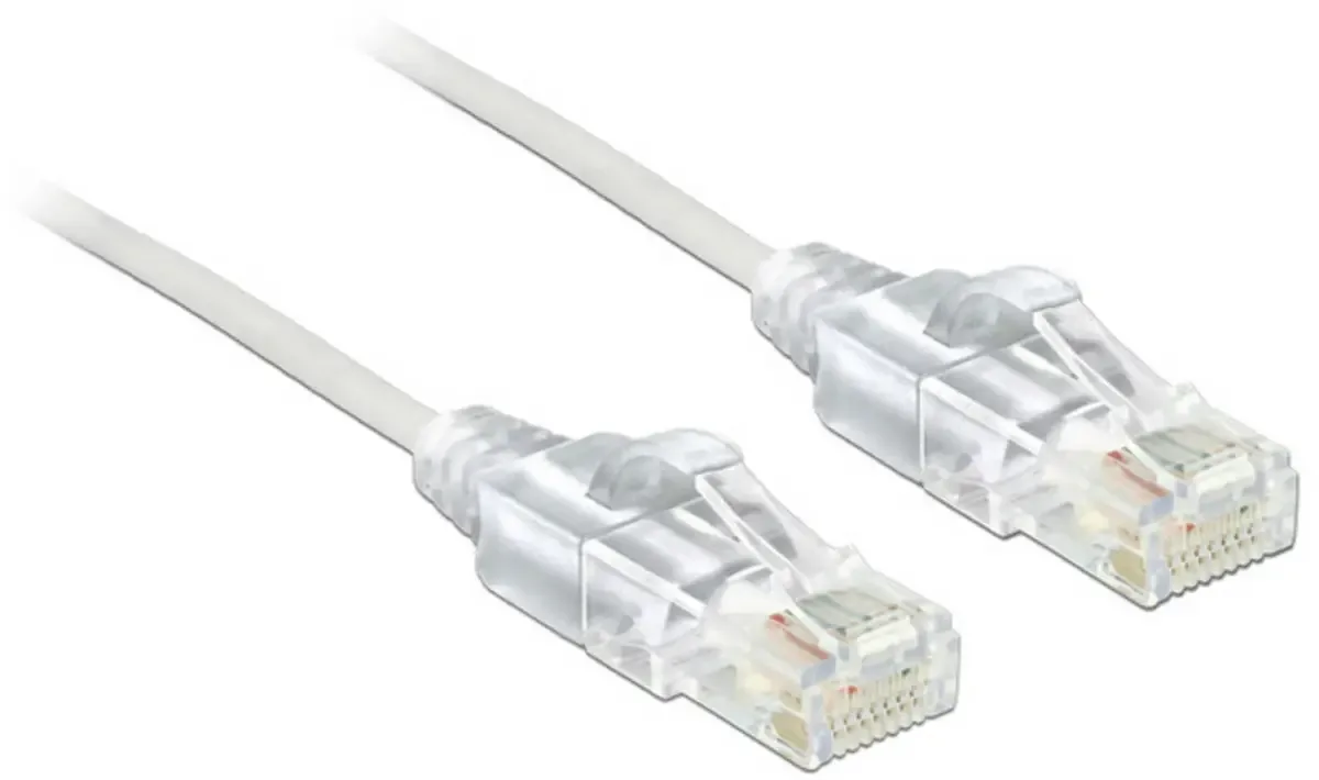 Delock 83780 RJ45 Câble réseau, câble patch CAT 6 U/UTP 0.50 m blanc sans halogène 1 pc(s) de Delock en Blanc – photo produit