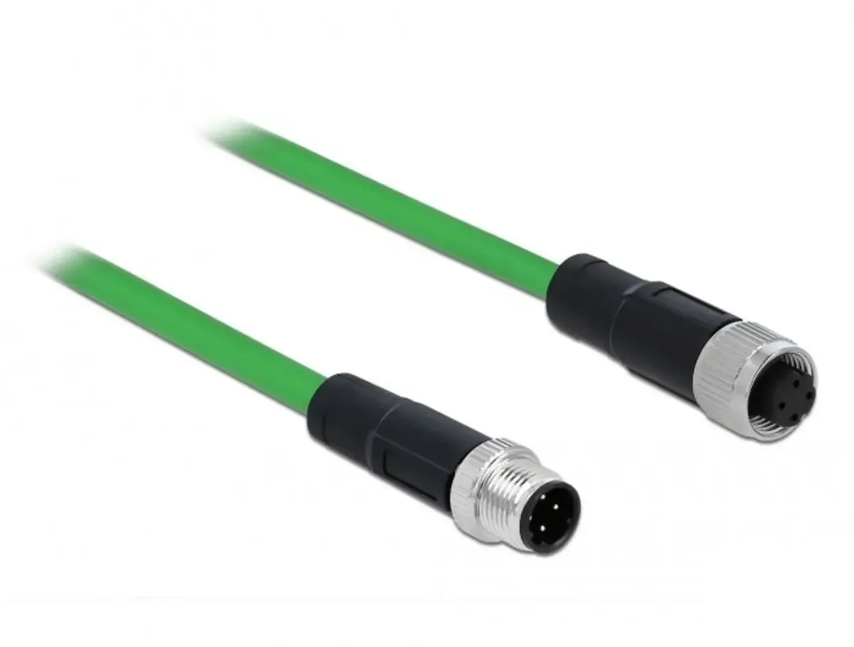 Delock 85436 M12 Patchkabel Kabel SF/UTP 5.00 m Grün Flexibel 1 St. von Delock in Grün – Produktfoto
