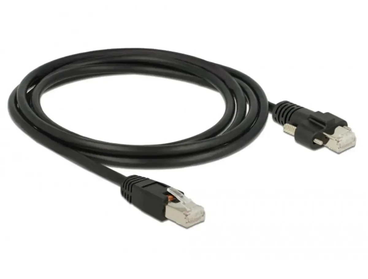Delock 85668 RJ45 Patchkabel CAT 6 S/FTP 2.00 m Schwarz Geschirmt 1 St. von Delock in Schwarz – Produktfoto