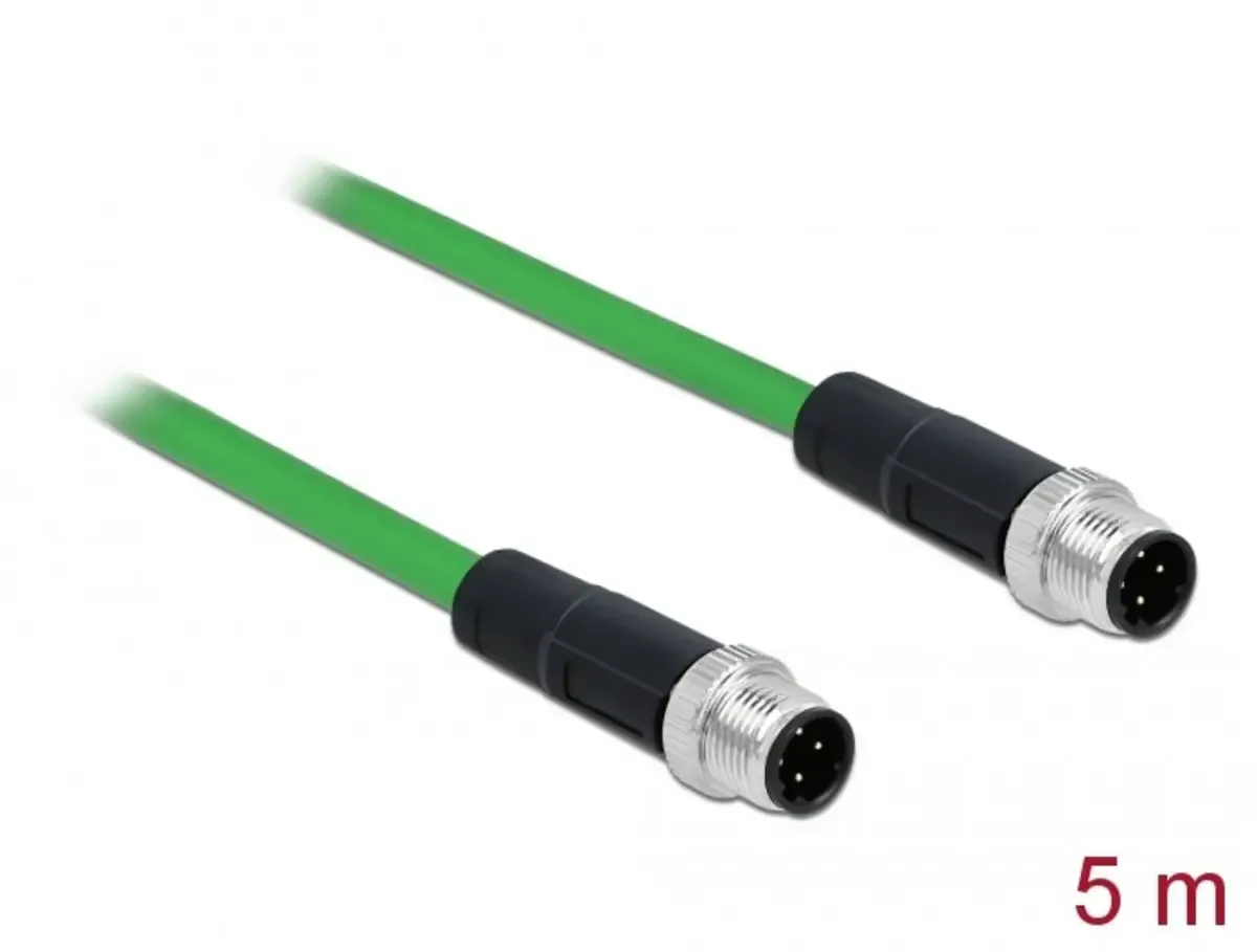 Delock 85920 M12 Netwerkkabel, patchkabel Kabel SF/UTP 5.00 m Halogeenvrij 1 stuk(s) van Delock in Groen – productfoto
