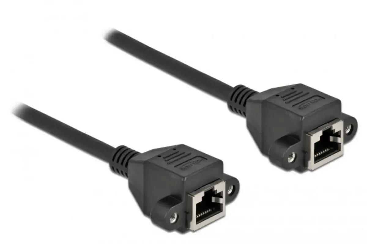 Delock 87009 RJ45 Câble réseau, câble patch CAT 6a S/FTP 1.00 m noir sans halogène 1 pc(s) de Delock en Noir – photo produit