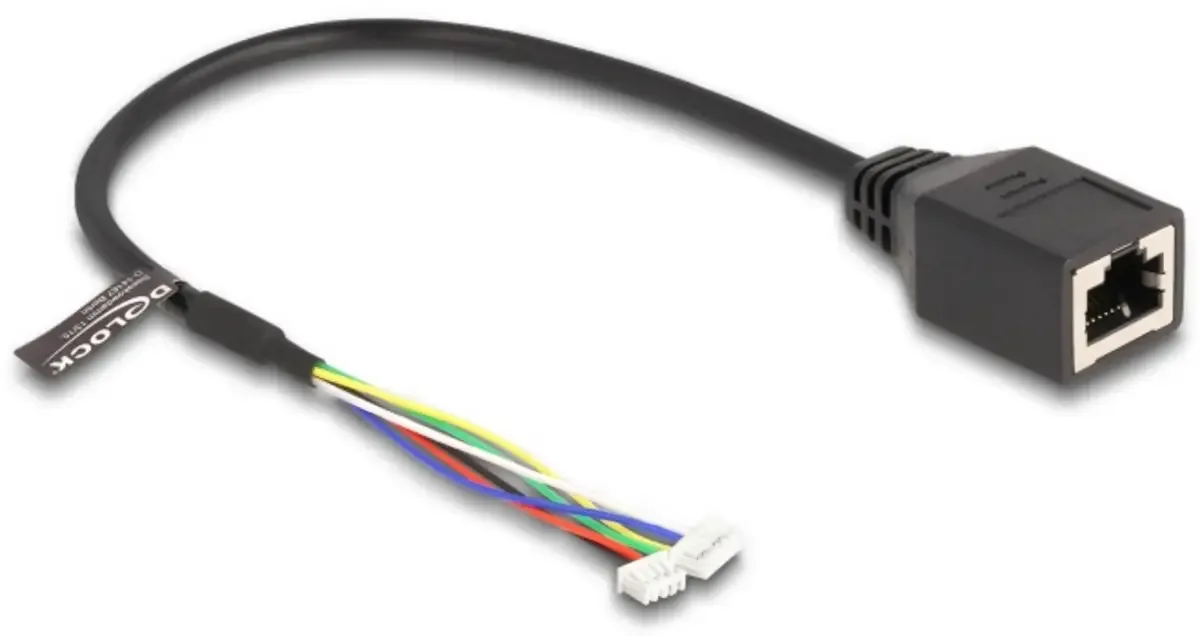 Delock 88007 RJ45 Netwerkkabel, patchkabel CAT 5e 0.30 m 1 stuk(s) från Delock i Svart – produktbild