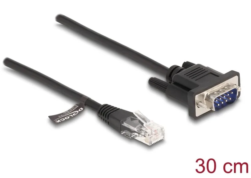 Delock 88008 RJ45 / Serieel Netwerkkabel, patchkabel 0.30 m 1 stuk(s) från Delock i Svart – produktbild