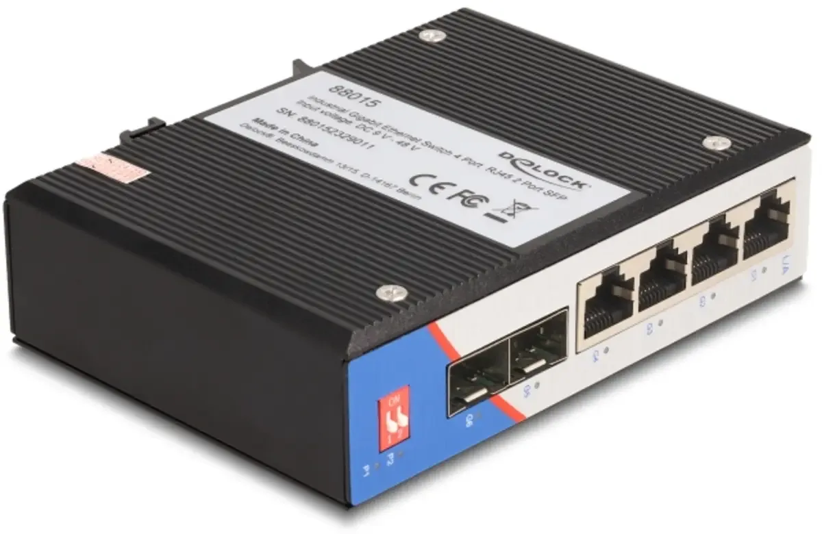 Delock 88015 88015 Netwerk switch 4 poorten 1 GBit/s by Delock in Black – product photo