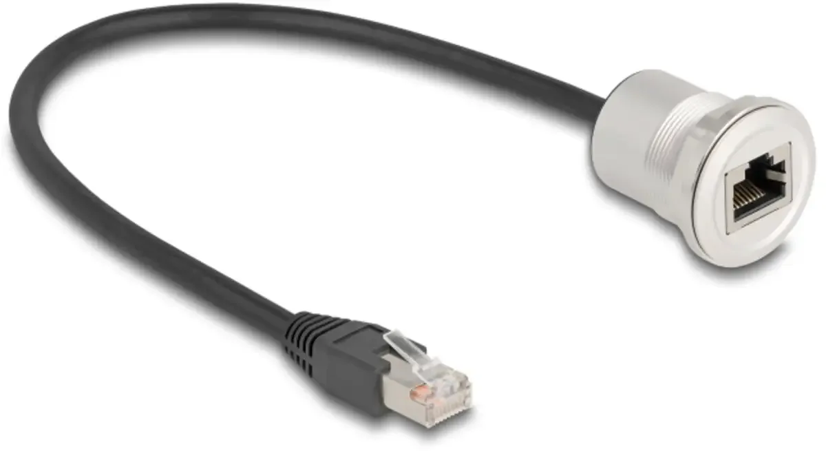Delock 88187 RJ45 Netwerkkabel, patchkabel CAT 5e S/UTP 0.30 m Zwart, Zilver Afgeschermd 1 stuk(s) de Delock en Noir, Argent – photo produit