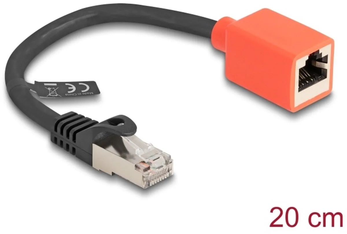 Delock 88197 RJ45 Netwerkkabel, patchkabel CAT 6A S/FTP 0.20 m Zwart, Rood 1 stuk(s) från Delock i Svart, Röd – produktbild