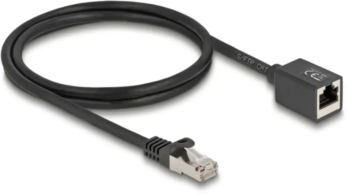 Delock 90294 RJ45 Câble réseau, câble patch CAT 6a S/FTP 1.00 m noir 1 pc(s) de Delock en Noir – photo produit