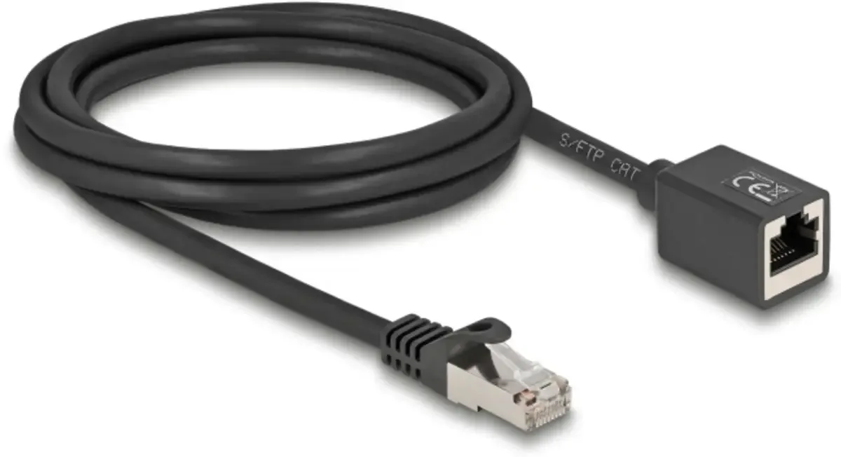 Delock 90309 RJ45 Câble réseau, câble patch CAT 6a S/FTP 2.00 m noir blindé 1 pc(s) de Delock en Noir – photo produit