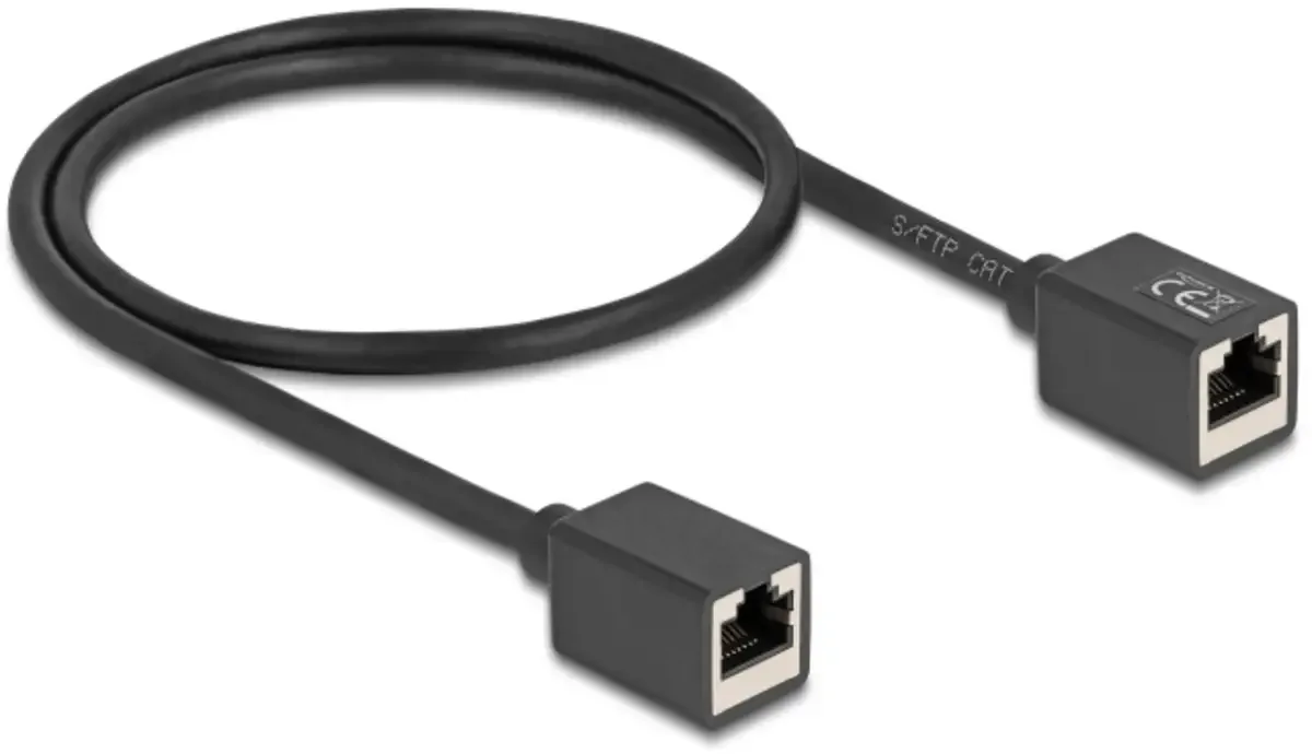 Delock 90324 RJ45 Patchkabel CAT 6a S/FTP 0.50 m Schwarz Geschirmt 1 St. von Delock in Schwarz – Produktfoto