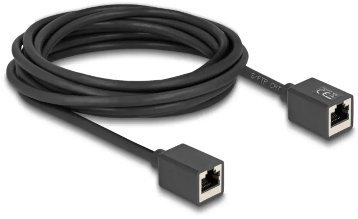 Delock 90333 RJ45 Câble réseau, câble patch CAT 6a S/FTP 5.00 m noir blindé 1 pc(s) de Delock en Noir – photo produit