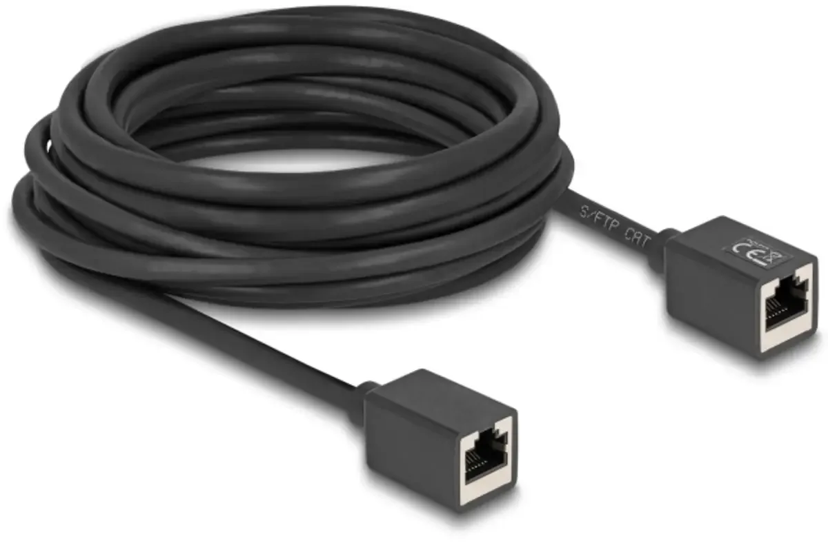 Delock 90334 RJ45 Câble réseau, câble patch CAT 6a S/FTP 7.50 m noir sans halogène 1 pc(s) de Delock en Noir – photo produit