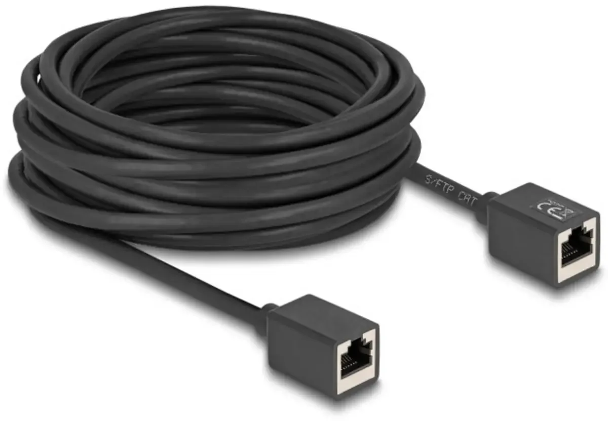 Delock 90335 RJ45 Câble réseau, câble patch CAT 6a S/FTP 10.00 m noir blindé 1 pc(s) de Delock en Noir – photo produit