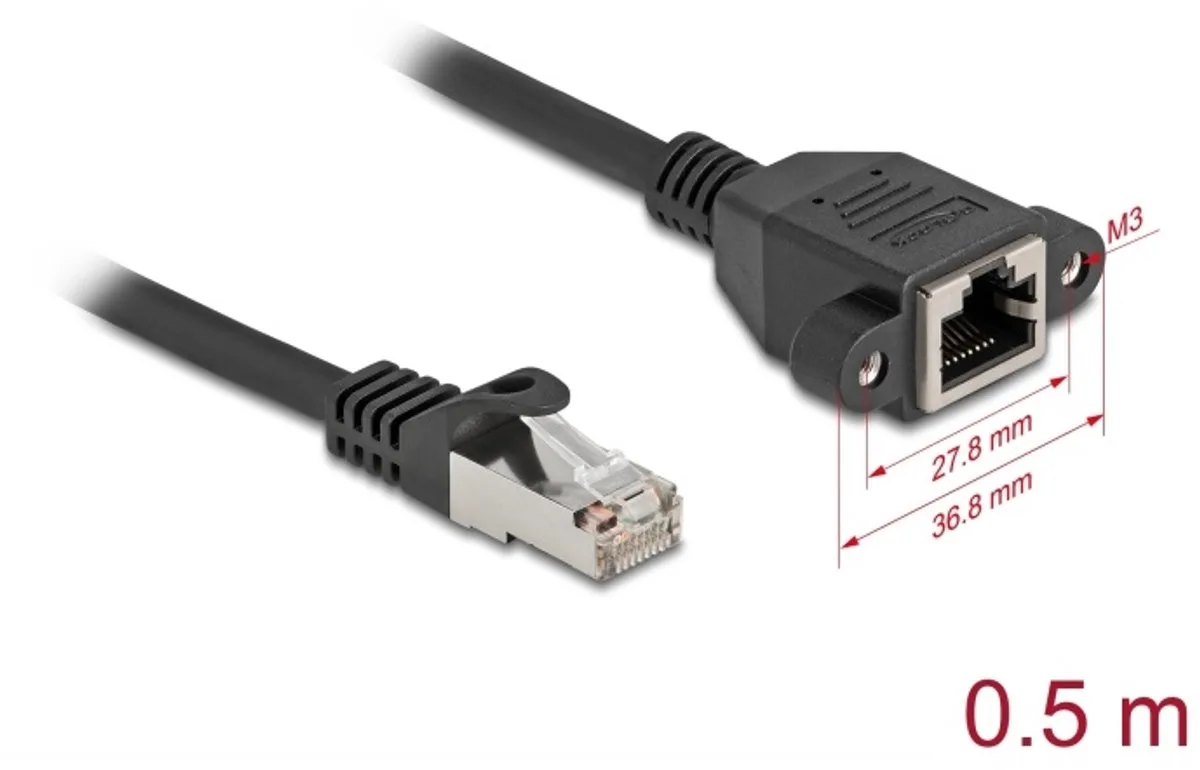 DeLOCK 90774 netwerkkabel 0,5 m Cat6a S/FTP (S-STP) by Delock in Black – product photo