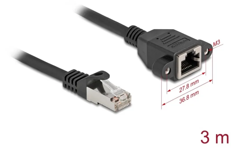 DeLOCK 90778 netwerkkabel 3 m Cat6a S/FTP (S-STP) från Delock i Svart – produktbild