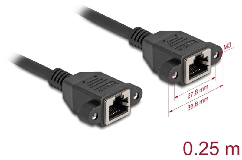 DeLOCK 90782 netwerkkabel 0,25 m Cat6a S/FTP (S-STP) by Delock in Black – product photo