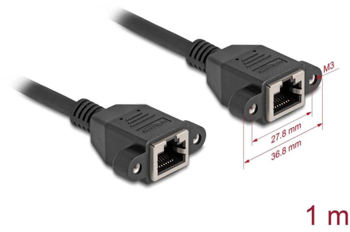 DeLOCK 90784 netwerkkabel 1 m Cat6a S/FTP (S-STP) van Delock in Zwart – productfoto