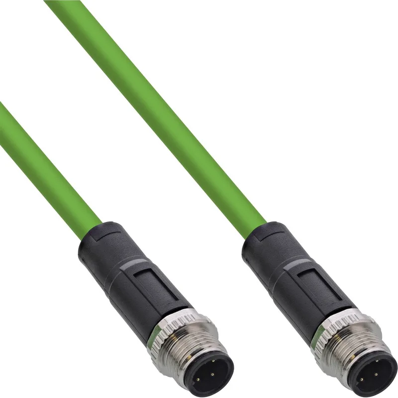 M12 4-pins D-gecodeerde industriële netwerkkabel - Profinet / TPU PUR - 1 meter van Delock in Groen – productfoto