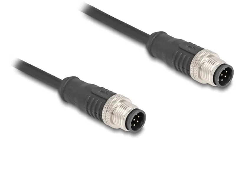 M12 8-pins A-gecodeerde industriële netwerkkabel | CAT5e | PVC | 5 meter de Delock en Noir – photo produit