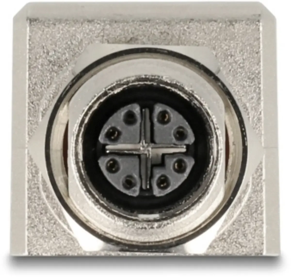 M12 / RJ45 réseau informatique Adaptateur CAT 6a [1x M12 femelle - 1x RJ45 femelle] 0 cm de Delock en Noir – photo produit