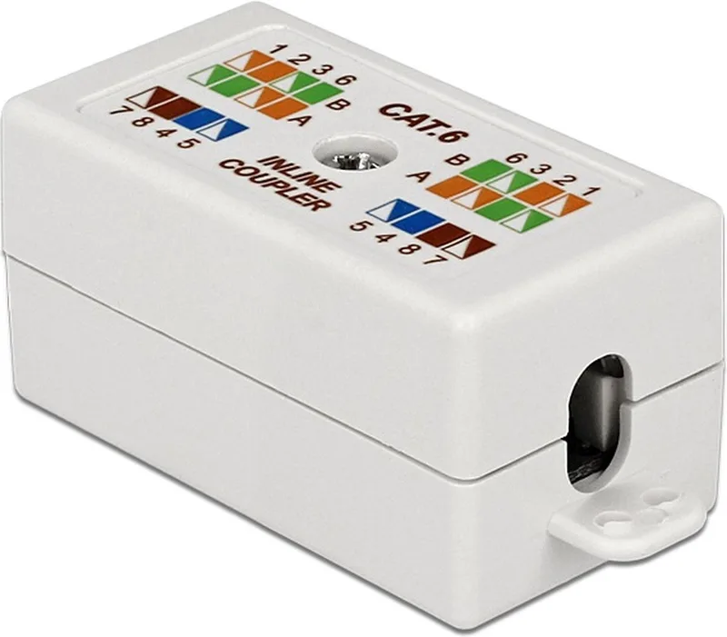 Premium verbindingsbox voor U/UTP CAT6 netwerkkabel - toolless by Delock in White – product photo