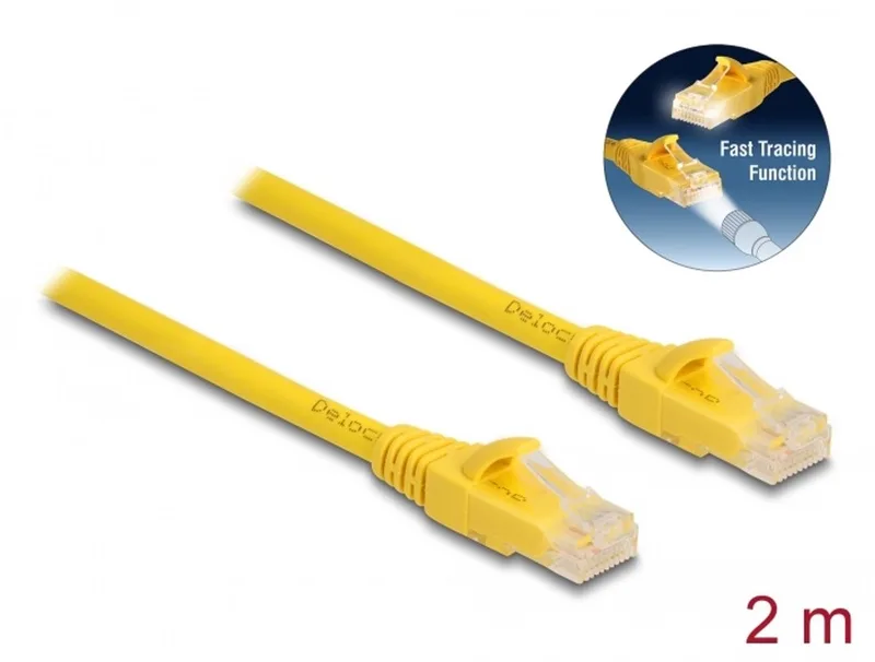 RJ45 Cable Cat.6A U/UTP Fast Tracing 2 m by Delock in Yellow – product photo