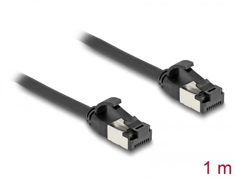 RJ45 Cable plug to plug Cat.8.1 flexible 1 m black van Delock in Zwart – productfoto