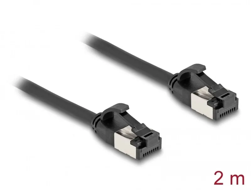 RJ45 Cable plug to plug Cat.8.1 flexible 2 m black de Delock en Noir – photo produit
