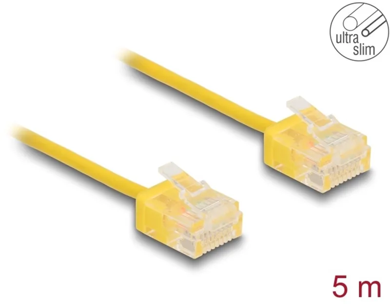RJ45 Network Cable Cat.6 UTP Ultra Slim 5 m yellow with short plugs van Delock in Geel – productfoto