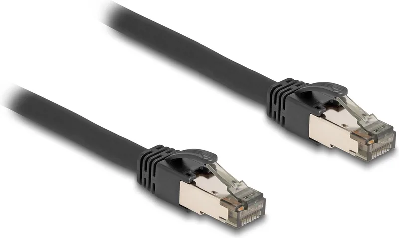 RJ45 Network Cable Cat.6A U/FTP ultra flexible with inner metal jacket 10 m black by Delock in Black – product photo