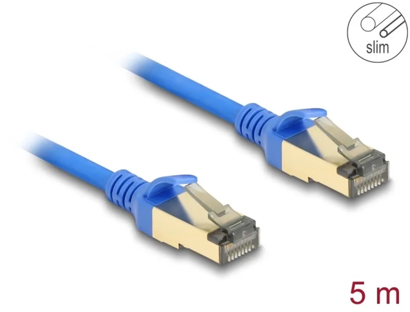 RJ45 Network Cable Cat.8.1 F/FTP Slim 5 m blue by Delock in Blue – product photo