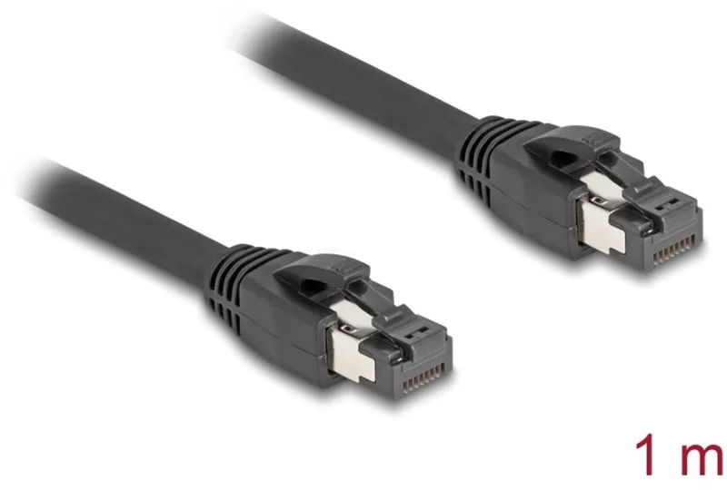 RJ45 Network Cable Cat.8.1 S/FTP 1 m up to 40 Gbps black de Delock en Noir – photo produit