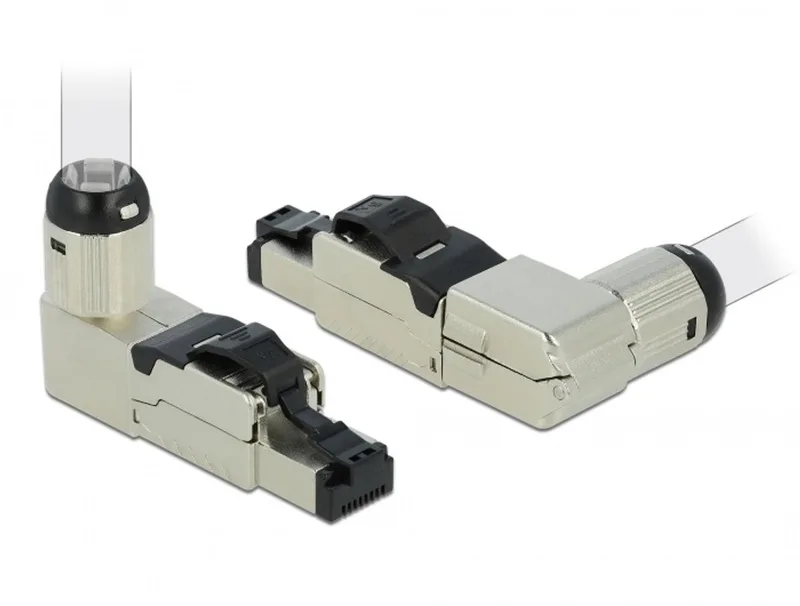 RJ45 Plug field assembly Cat.6A metal angled från Delock i Grå – produktbild
