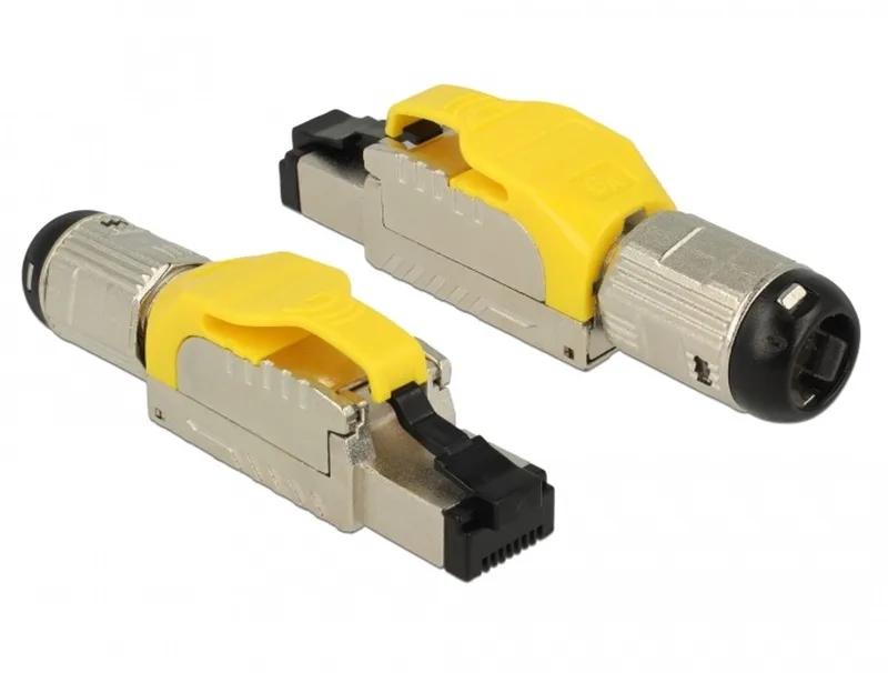 RJ45 Plug field assembly Cat.6A metal från Delock i Silver, Gul – produktbild