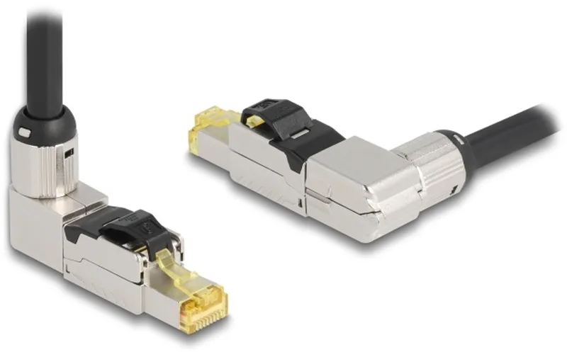 RJ45 Plug field assembly Cat.8.1 metal angled från Delock i Grå – produktbild
