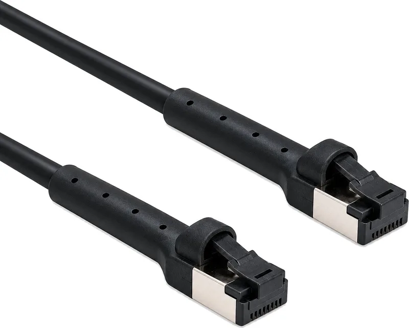RJ45 Slim Network Cable Cat.8.1 U/FTP angled up to 40 Gbps black 3 m från Delock i Svart – produktbild