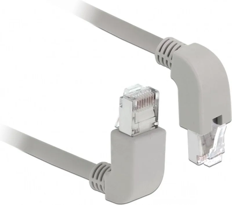 S/FTP CAT6 Gigabit netwerkkabel haaks/haaks / LSZH - 1 meter från Delock i Grå – produktbild