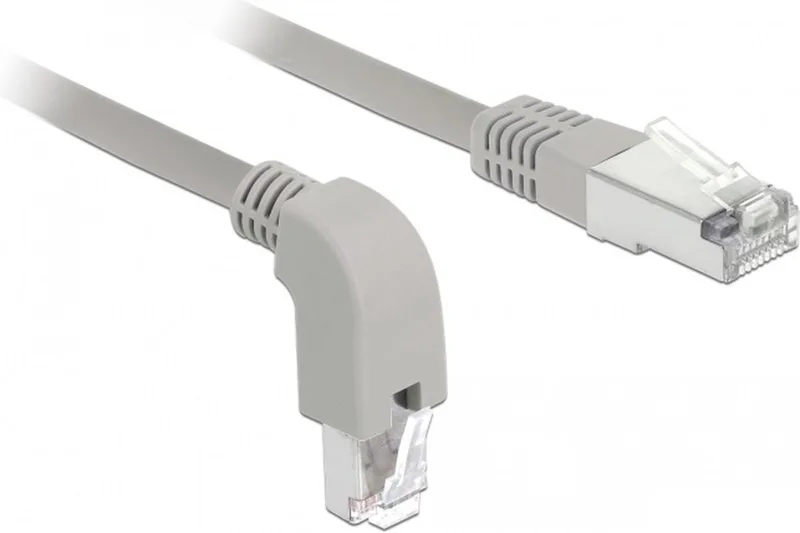 S/FTP CAT6 Gigabit netwerkkabel haaks/recht / LSZH - 1 meter by Delock in Grey – product photo