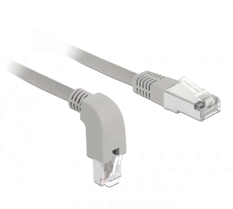 S/FTP CAT6a 10 Gigabit netwerkkabel haaks naar boven / recht / LSZH - 0,50 meter de Delock en Gris – photo produit