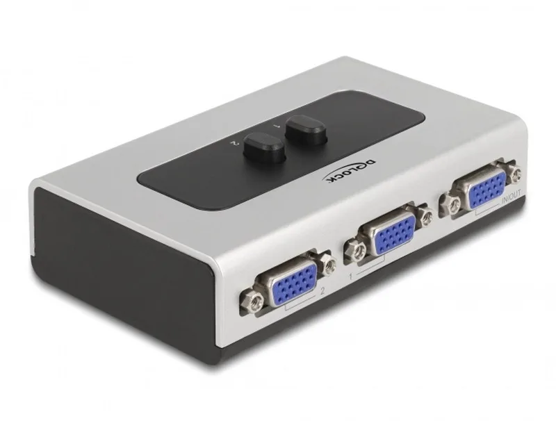 Switch VGA 2 port manual bidirectional från Delock i Silver – produktbild