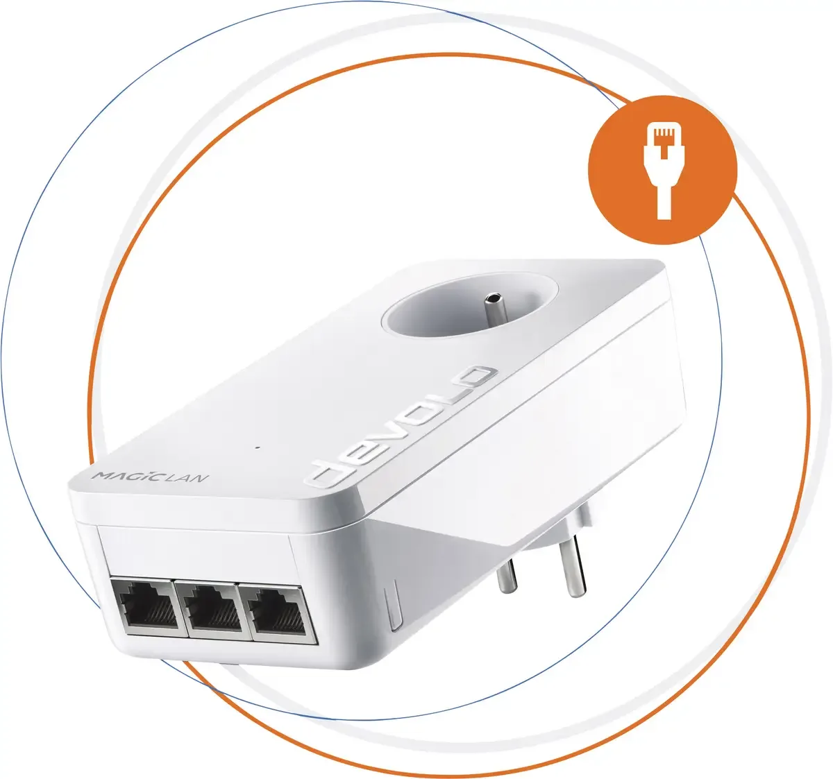 Magic 2 LAN triple Adaptateur dextension Powerline 8503 FR Powerline 2400 MBit/s från devolo – produktbild