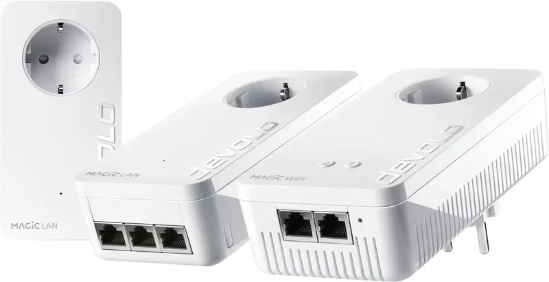 Magic 2 WiFi triple Streaming Kit Powerline WLAN Network Kit 8728 DE Powerline, WLAN 2400 MBit/s från devolo – produktbild
