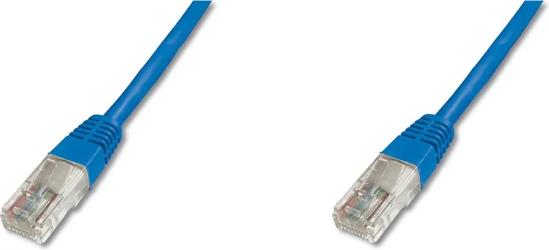 Cat5e, 0.5m 0.5m Cat5e U/UTP (UTP) netwerkkabel från Digitus i Blå – produktbild