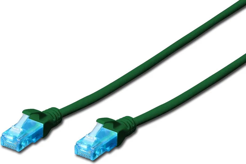 Cat5e, 0.5m 0.5m Cat5e U/UTP (UTP) netwerkkabel från Digitus i Grön – produktbild