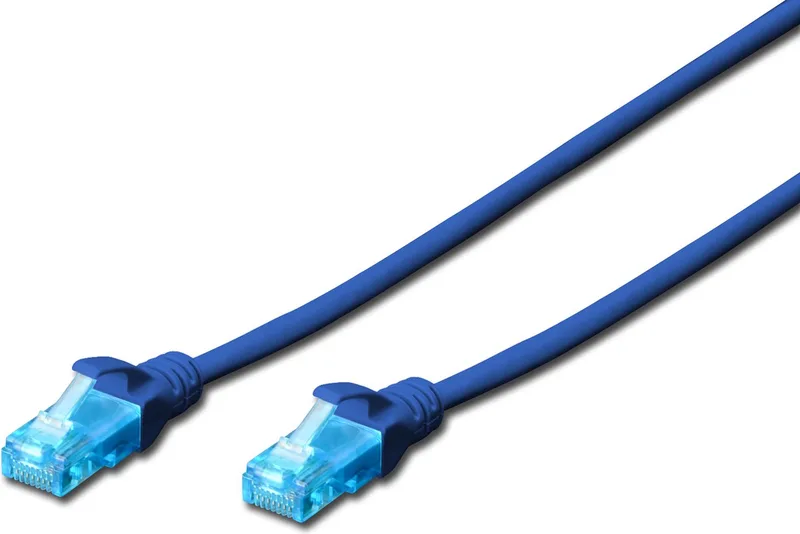 Cat5e, 1m 1m Cat5e U/UTP (UTP) netwerkkabel fra Digitus i Blå – produktbillede