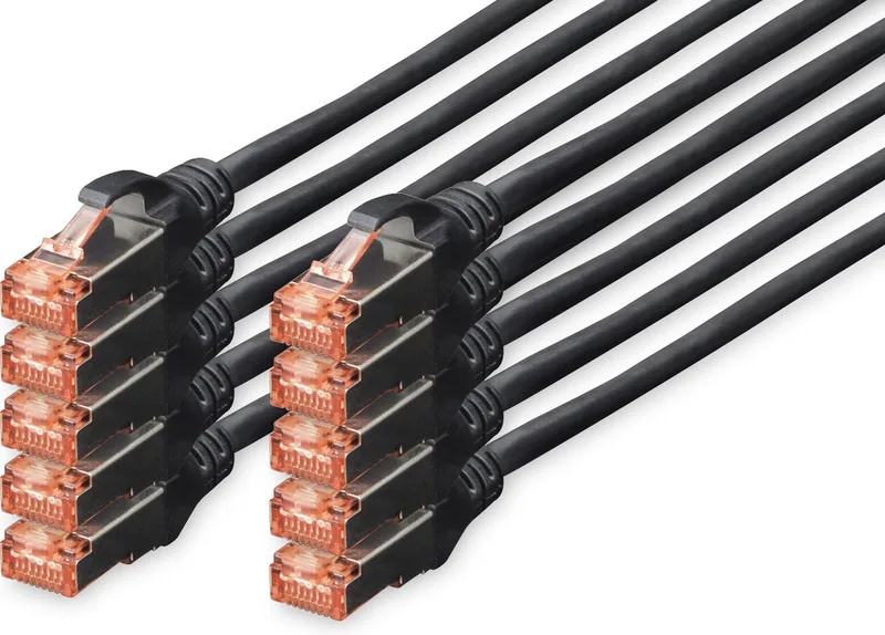CAT6 sFTP kabel 1 meter - 10 stuks by Digitus in Black – product photo