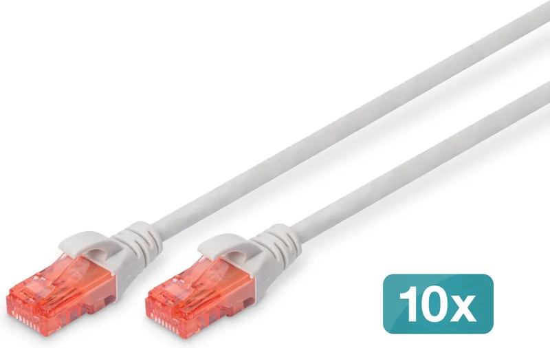 CAT6 UTP kabel 0.5 meter - 10 stuks de Digitus en Gris – photo produit