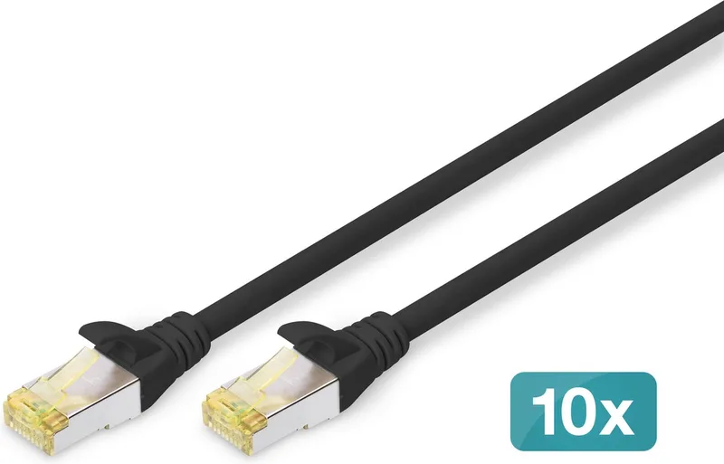 CAT6a sFTP kabel 3 meter - 10 stuks från Digitus i Svart – produktbild